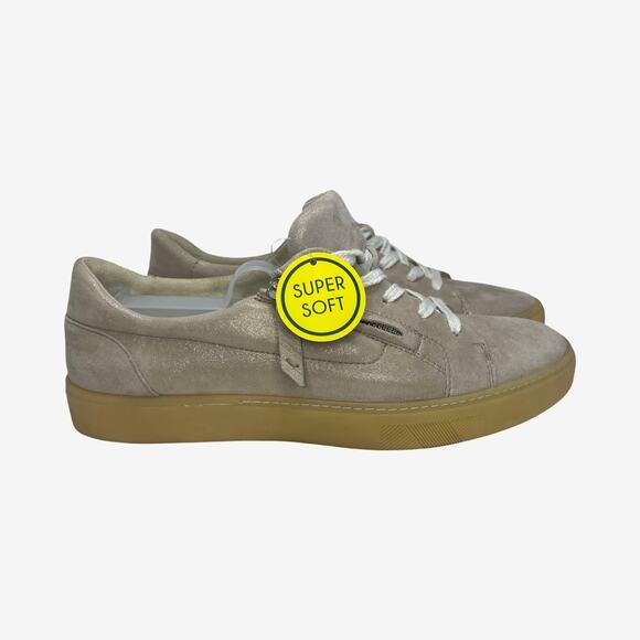 Paul Green Super Soft Leather Sneakers UK 7 ≈ US 9.5 Beige Metallic Suede - Picture 12 of 12